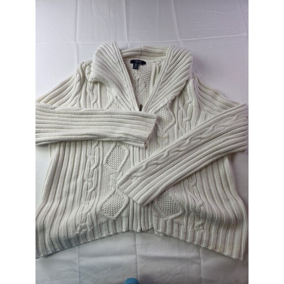 Chaps Sweaters - CHAPS Women's XL Ivory Cable-Knit Sweater Cowl Neck
